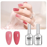 Gaoy Jelly Gel Nail Polish 2 Colors 16Ml Pink Maroon Plum Shimmer Sheer Soak Off Uv Gel Polish Set