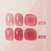 Gaoy Jelly Gel Nail Polish 2 Colors 16Ml Pink Maroon Plum Shimmer Sheer Soak Off Uv Gel Polish Set