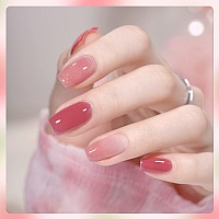 Gaoy Jelly Gel Nail Polish 2 Colors 16Ml Pink Maroon Plum Shimmer Sheer Soak Off Uv Gel Polish Set