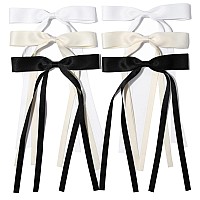 6Pcs Hair Bows For Women Hair Clip Hair Tassel Hair Ribbon Ponytail Holder Accessories Slides Metal Clips Barrettes Girls Toddle