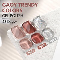 Gaoy Gel Nail Polish Kit 3 Colors 16Ml Jelly Nude Silver Glitter Sheer Soak Off Uv Gel Polish Set Glamour Jelly