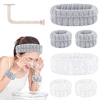 Ceretia Face Washing Headband And Wristband Set Of 2 Microfiber Spa Wristbands With Holder Absorbent Wrist Scrunchies