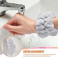 Ceretia Face Washing Headband And Wristband Set Of 2 Microfiber Spa Wristbands With Holder Absorbent Wrist Scrunchies