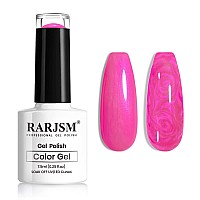 Rarjsm Pearlescent Gel Nail Polish Fuscia Pink Purple Shell Glitter Shimmer Iridescent Mermaid Nail Gel Polish Soak Off Led Uv C