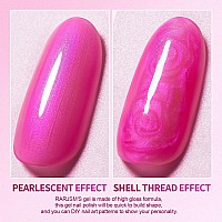 Rarjsm Pearlescent Gel Nail Polish Fuscia Pink Purple Shell Glitter Shimmer Iridescent Mermaid Nail Gel Polish Soak Off Led Uv C