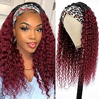 Aiterina Headband Wig Deep Wave Human Hair Wigs For Black Women Brazilian Remy Hair Glueless Non Lace Front Wig 150 Density 24