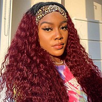 Aiterina Headband Wig Deep Wave Human Hair Wigs For Black Women Brazilian Remy Hair Glueless Non Lace Front Wig 150 Density 24