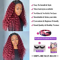 Aiterina Headband Wig Deep Wave Human Hair Wigs For Black Women Brazilian Remy Hair Glueless Non Lace Front Wig 150 Density 24