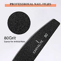 Canvalite 40 Pcs Nail File Reusable Peel And Stick Nail Files Replaceable Emery Boards Nail File For Acrylic Nails Professional