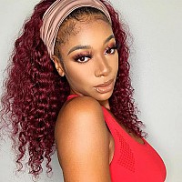 Aiterina Headband Wig Deep Wave Human Hair Wigs For Black Women Brazilian Remy Hair Glueless Non Lace Front Wig 150 Density 28