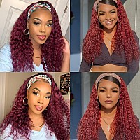 Aiterina Headband Wig Deep Wave Human Hair Wigs For Black Women Brazilian Remy Hair Glueless Non Lace Front Wig 150 Density 28