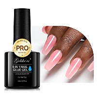 Gelike Ec Sheer Blush Pink Nail Glue Gel 6 In 1 Nail Glue Nude Pink For Clear Acrylic Nail French Manicurelong Lasting Adhesi