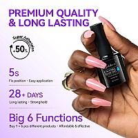 Gelike Ec Sheer Blush Pink Nail Glue Gel 6 In 1 Nail Glue Nude Pink For Clear Acrylic Nail French Manicurelong Lasting Adhesi