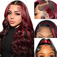 Eagera Ombre Burgundy Body Wave Lace Front Wig Human Hair Highlight Burgundy Lace Front Wigs Human Hair For Women Pre Plucked Wi