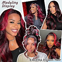 Eagera Ombre Burgundy Body Wave Lace Front Wig Human Hair Highlight Burgundy Lace Front Wigs Human Hair For Women Pre Plucked Wi