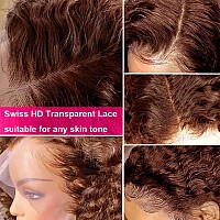 28Inch Reddish Brown Deep Wave Lace Front Wigs Human Hair Wigs For Black Women 180 Density Cooper Red Colored Human Hair Wig 13