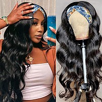 Headband Wig Human Hair Wigs Body Wave Headband Wig Glueless Human Hair Wig For Black Women Human Hair Glueless None Lace Front