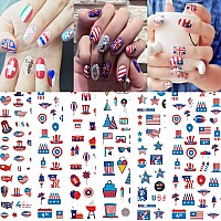 Independence Day Patriotic Nail Art Stickers Decals American Flag Nail Art Nail Art Supplies For Nail Diy Decoration 3D Adhesiv