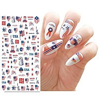 Independence Day Patriotic Nail Art Stickers Decals American Flag Nail Art Nail Art Supplies For Nail Diy Decoration 3D Adhesiv