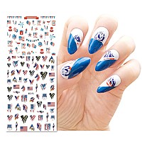 Independence Day Patriotic Nail Art Stickers Decals American Flag Nail Art Nail Art Supplies For Nail Diy Decoration 3D Adhesiv