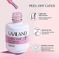 Saviland 2Pcs Nail Latex Peel Off With Tweezer 30Ml Latex Nail Polish Barrier Peel Off Easy To Use Latex Tape Peel Off For Na