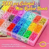 Tsmaddts 24 Colors Rubber Bands 2000 Pcs Elastic Hair Ties With Organizer Box Hair Rubber Bands With Hair Tail Tools And Comb