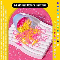 Tsmaddts 24 Colors Rubber Bands 2000 Pcs Elastic Hair Ties With Organizer Box Hair Rubber Bands With Hair Tail Tools And Comb