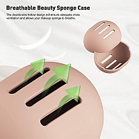 Bezox Makeup Sponge Holder Pack Of 2 Breathable Silicone Beauty Sponge Case For Travel Cute Make Up Blender Container Khak