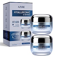 Hyaluronic Acid Retinol Daynight Cream Value Set Rejuvenating Anti Aging Hydrating Face Moisturizer Reduces Wrinkles