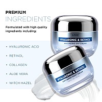 Hyaluronic Acid Retinol Daynight Cream Value Set Rejuvenating Anti Aging Hydrating Face Moisturizer Reduces Wrinkles