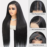 Tunfine 250 Density 13X65 Full Lace Front Wigs Human Hair24 Inch Straight Hd Lace Frontal Wigs Human Hair For Black Womenglu