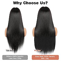 Tunfine 250 Density 13X65 Full Lace Front Wigs Human Hair24 Inch Straight Hd Lace Frontal Wigs Human Hair For Black Womenglu