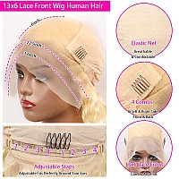 Lapondai 13X6 Body Wave Lace Front Wig Human Hair Pre Plucked With Baby Hair 613 Blonde Transparent Hd Lace Frontal Wig 180 Den