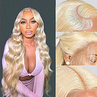 Lapondai 13X6 Body Wave Lace Front Wig Human Hair Pre Plucked With Baby Hair 613 Blonde Transparent Hd Lace Frontal Wig 180 Den