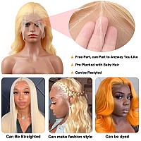 Lapondai 13X6 Body Wave Lace Front Wig Human Hair Pre Plucked With Baby Hair 613 Blonde Transparent Hd Lace Frontal Wig 180 Den