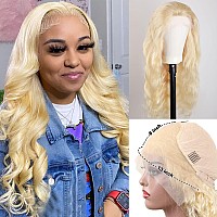 Lapondai 13X6 Body Wave Lace Front Wig Human Hair Pre Plucked With Baby Hair 613 Blonde Transparent Hd Lace Frontal Wig 180 Den