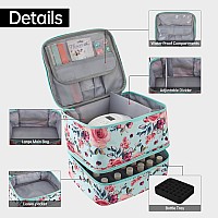 Buruis Nail Polish Organizer Doublelayer Nail Tools And Nail Dryer Case Holds 27 Various Size Bottles 15Ml 05 Floz Or La