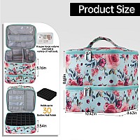 Buruis Nail Polish Organizer Doublelayer Nail Tools And Nail Dryer Case Holds 27 Various Size Bottles 15Ml 05 Floz Or La