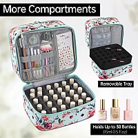 Buruis Nail Polish Organizer Doublelayer Nail Tools And Nail Dryer Case Holds 27 Various Size Bottles 15Ml 05 Floz Or La