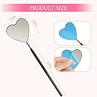 Buqikma Large Lash Mirror For Eyelash Extension Detachable Heart Shape Eyelash Mirror 45Angle Design Hand Mirror Stainless Steel