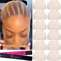 Xconstellation Hd Wig Cap 12 Pcs Wig Caps For Women Transparent Wig Cap For Lace Front Wig Invisible Stocking Caps Sheer Wig Cap