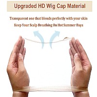 Xconstellation Hd Wig Cap 12 Pcs Wig Caps For Women Transparent Wig Cap For Lace Front Wig Invisible Stocking Caps Sheer Wig Cap