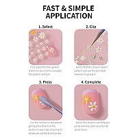 Flower Nail Art Stickers 5D Embossed Nail Decals Nail Art Design Self Adhesive Nail Supplies With Nail Tweezer Colorful Flower