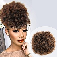 Glam21Usa Afro Puff Drawstring Ponytail Retro Kinky Curly Ponytail Wig Clip In Bun Hair Piece For Black Women Synthetic Hair Ext