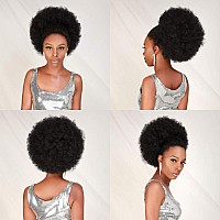 Glam21Usa Afro Puff Drawstring Ponytail Retro Kinky Curly Ponytail Wig Clip In Bun Hair Piece For Black Women Synthetic Hair Ext