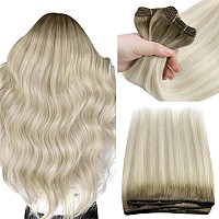 Sunny 24Inch Weft Hair Extensions Ombre Hair Extensions Sew In Human Hair Blonde Hair Extensions Weft Ash Blonde Roots To Platin