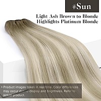 Sunny 24Inch Weft Hair Extensions Ombre Hair Extensions Sew In Human Hair Blonde Hair Extensions Weft Ash Blonde Roots To Platin