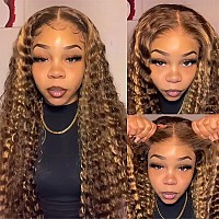 Bly Wear And Go Glueless Wigs Human Hair Pre Plucked Hd Transparent Pre Cut Lace Front Wigs Deep Wave Curly Hair 427 Ombre Ches