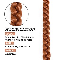 Charsun 32 Inch Long Braided Ponytail Extensions For Women Straight Wrap Around Hair Extensions With Hair Tie Natural Soft Diy