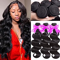 Human Hair Bundles Body Wave 3 Bundles 12A Brazilian Virgin Human Hair Body Wave Bundles Natural Color 18 20 22 Inch 100 Unpr